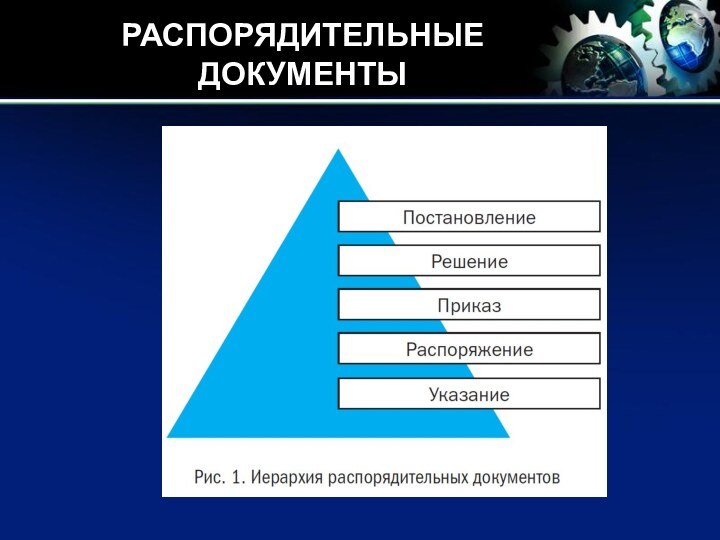 РАСПОРЯДИТЕЛЬНЫЕ ДОКУМЕНТЫ