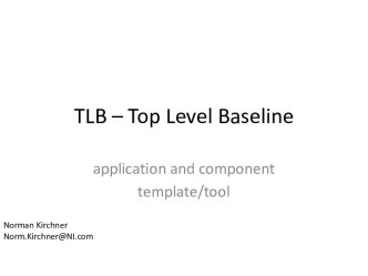 TLB – Top Level Baseline