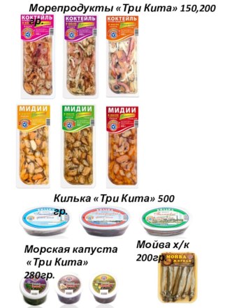 Морепродукты Три кита