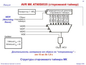 Структура сторожевого таймера МК. AVR МК AT90S8535 (сторожевой таймер)