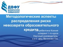 Методологические аспекты распределения риска невозврата образовательного кредита