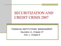 Securitization and credit crises