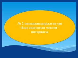 № 2 мамандандырылған үш тілде оқытатын мектеп интернаты. Фотоальбом