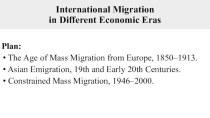 International migration in different economic eras