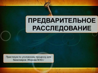 Предварительное расследование. Практикум по уголовному процессу для бакалавров