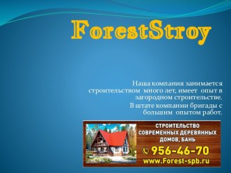 Компания ForestStroy. Строительство домов и бань