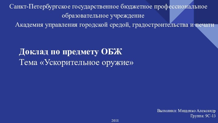 Санкт-Петербургское государственное бюджетное профессиональное образовательное учреждение Академия управления городской средой, градостроительства и