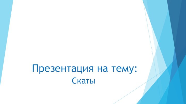 Презентация на тему:           Скаты