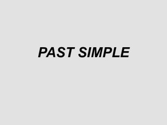 Past simple