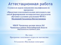 Аттестационная работа. Программа элективного курса по математике Наглядная геометрия. (5-6 класс)