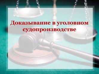 Доказывание в уголовном судопроизводстве