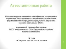 Аттестационная работа. Секреты колыбельных песен