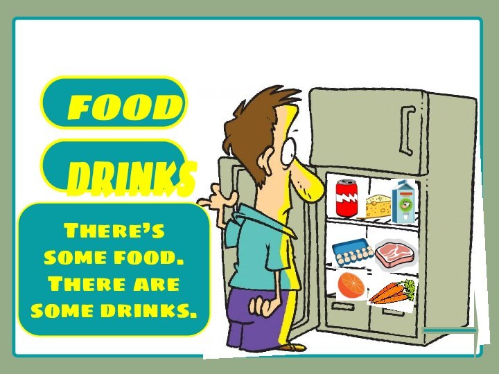 What’s there in the fridge?FOOD DRINKS There’s some food.There are some drinks.