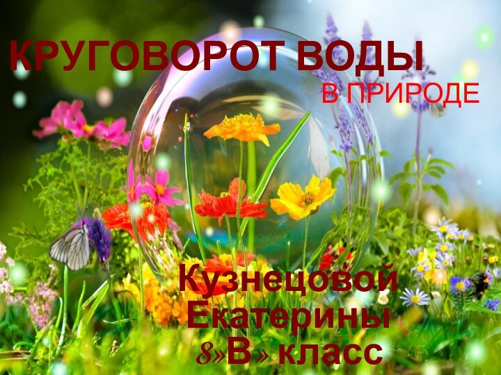 КРУГОВОРОТ ВОДЫ В ПРИРОДЕ Кузнецовой Екатерины 8»В» класс