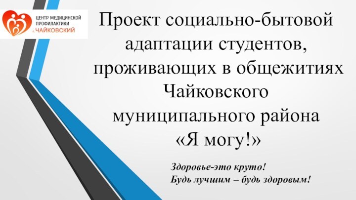 Проект социально-бытовой адаптации студентов, проживающих в общежитиях Чайковского муниципального района  «Я