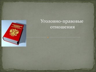 Уголовно-правовые отношения