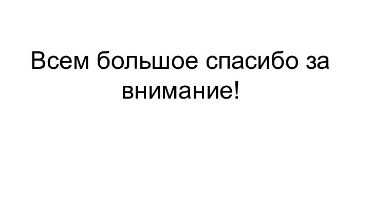 Всем большое спасибо за внимание!