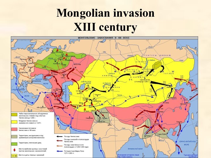 Mongolian invasion XIII century