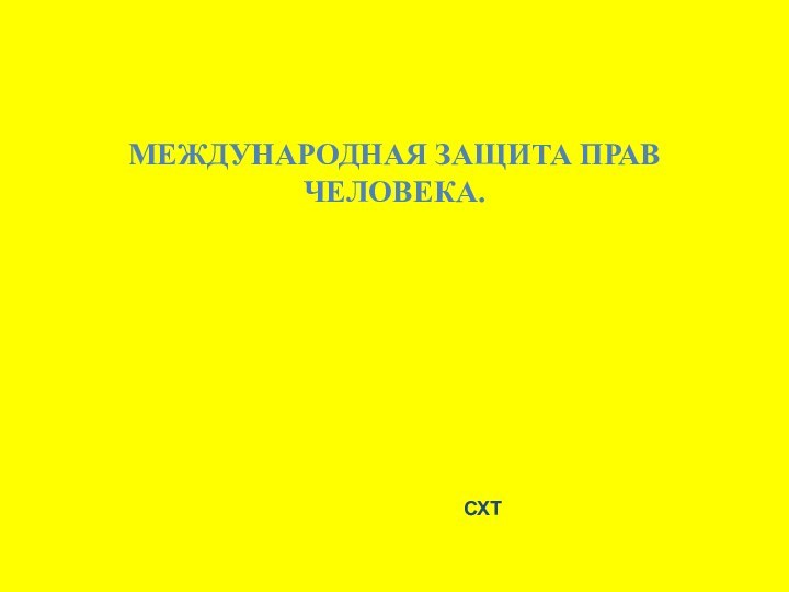 МЕЖДУНАРОДНАЯ ЗАЩИТА ПРАВ ЧЕЛОВЕКА.СХТ