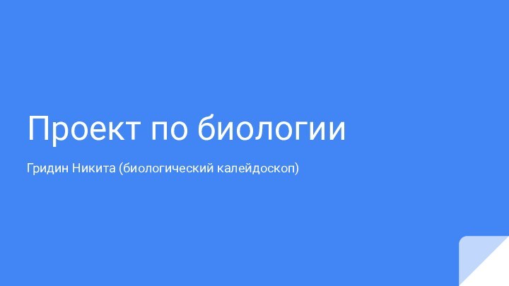 Проект по биологииГридин Никита (биологический калейдоскоп)