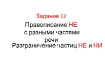 Правописание НЕ с разными частями речи. Разграничение частиц НЕ и НИ