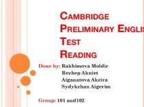Cambridge Preliminary English Test Reading