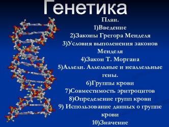 Генетика. Законы Менделя. Закон Моргана. Аллели. Группы крови