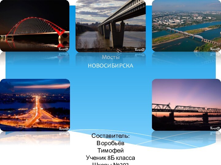 МостыНОВОСИБИРСКАСоставитель:Воробьёв ТимофейУченик 8Б класса Школы №203