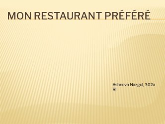 Mon restaurant préféré