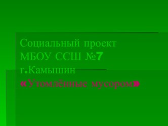 Аттестационная работа. Утомлённые мусором. Социальный проект