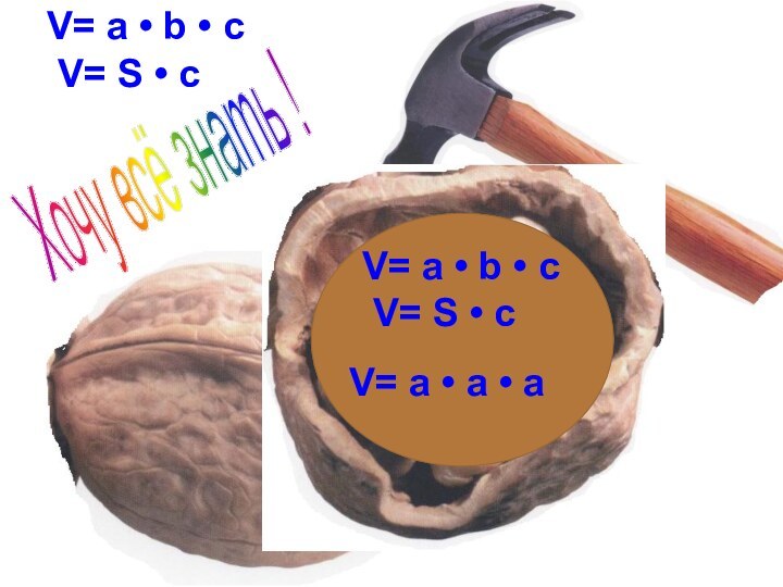 V= a • b • c V= S • cХочу всё знать