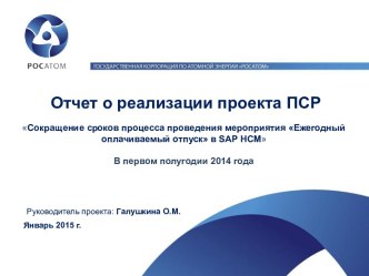 Отчетная презентация по ПСР 16.01.2015
