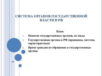Система органов государственной власти в РФ