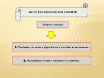 Бытие, как философская проблема