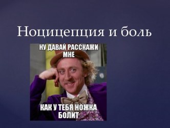 Ноцицепция и боль