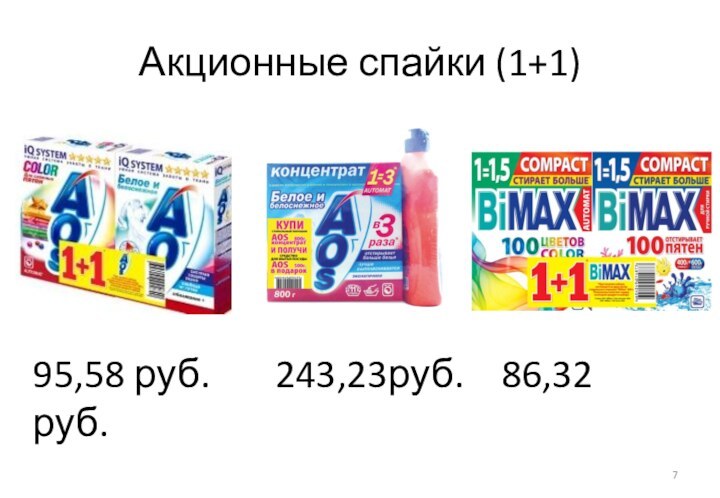 Акционные спайки (1+1)95,58 руб.    243,23руб.  86,32 руб.