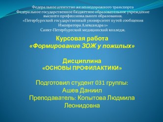 Формирование ЗОЖ у пожилых. Основы профилактики