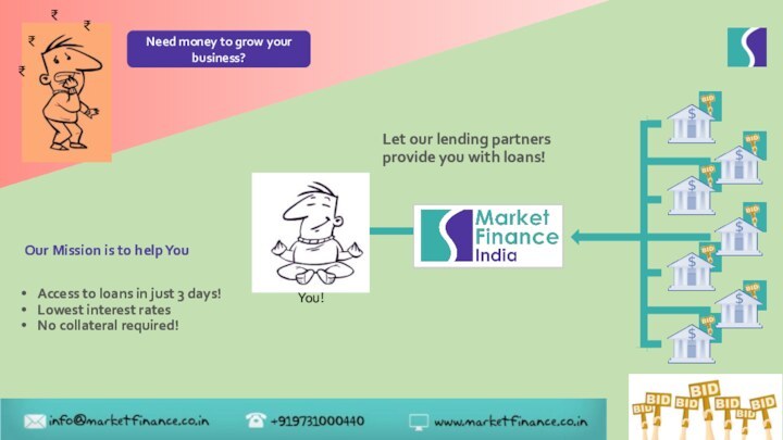 Need money to grow your business? ₹₹₹₹Let our lending partners provide you