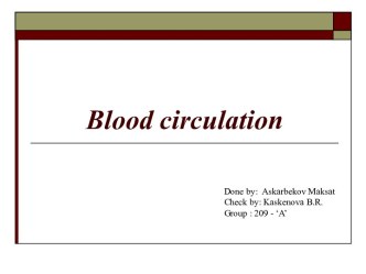 Blood circulation