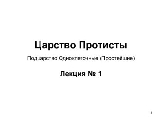 Царство Протисты. Подцарство Одноклеточные (Простейшие)