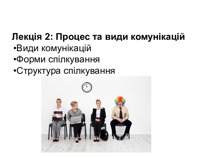 Лекція 2: Процес та види комунікаційВиди комунікаційФорми спілкуванняСтруктура спілкування