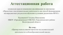 Аттестационная работа. Пример использования проектно-исследовательской деятельности в общеобразовательной школе