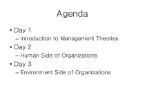 Introduction to management theories. (3.4)