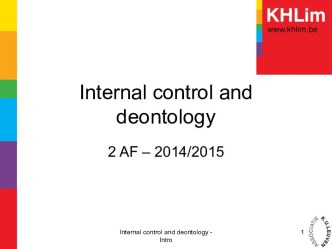 Internal control and deontology - intro