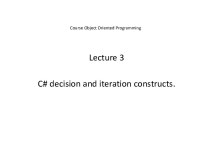 C# decision and iteration constructs