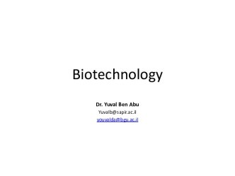 הרצאה 1+2 Biotechnology