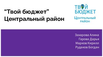 Проект Твой бюджет. Центральный район Санкт-Петербурга