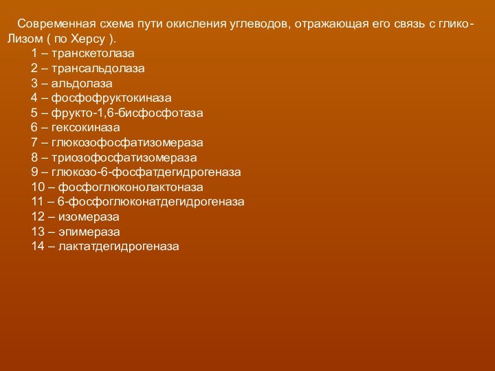 Современная схема пути окисления углеводов, отражающая его связь с глико-Лизом