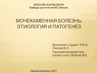 Мочекаменная болезнь: этиология и патогенез