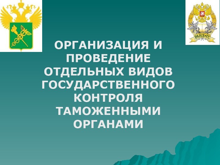 ОРГАНИЗАЦИЯ И ПРОВЕДЕНИЕ ОТДЕЛЬНЫХ ВИДОВ ГОСУДАРСТВЕННОГО КОНТРОЛЯ ТАМОЖЕННЫМИ ОРГАНАМИ